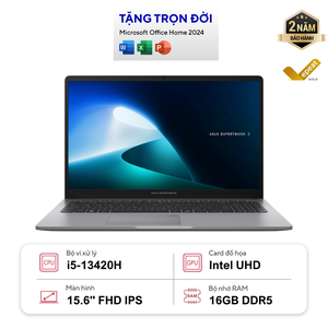 Laptop ASUS ExpertBook P1 P1503CVA-I516-63WS (i5-13420H | 16GB | 512GB | Intel UHD | 15.6' FHD | Win 11 + Office Home 2024)